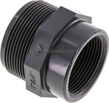 Reduziernippel G 2"(AG)-Rp 1-1/2"(IG), PVC-U