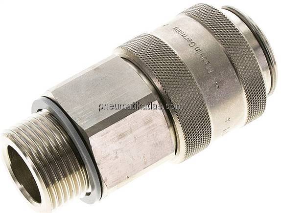 Kupplungsdose (NW19) G 1"(AG), Messing vernickelt