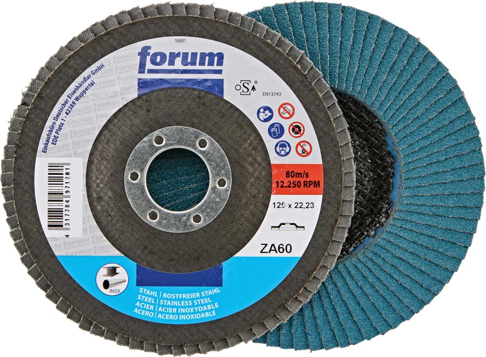 Fächerschleifscheibe 125mm, gerade, ZK 60 FORUM