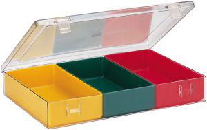 Sortimentkasten m.Deckel B307xT225xH50 mm mit 3 Einsätze LA-KA-PE