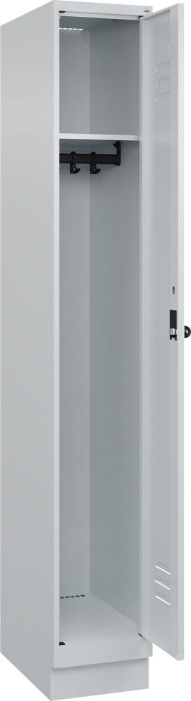 Garderobenschrank CLASSICB300xT500xH1950 mm RAL 7035/7035, 1 Abteil mit 100 mm hohem Sockel