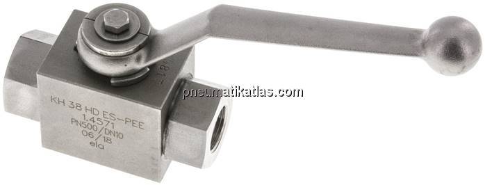 Hochdruck-Kugelhahn, Edelstahl, G 3/8", -0,999 bis 500bar