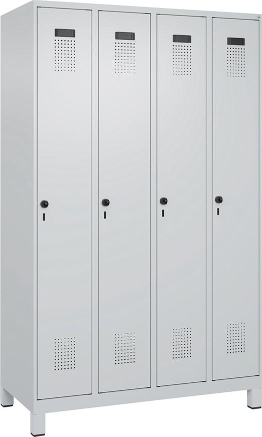 Spind Evolo PLUS 4 Abteile H1950xB1200xT500mm RAL7035/RAL7035 /F/7035