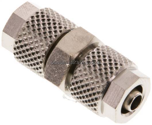 Gerade Verschraubung 6x4mm-6x4mm, Messing vernickelt