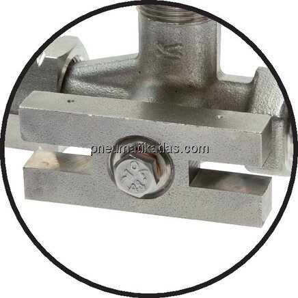 Detailansicht: Manometer-Absperrventil mit Prüfans