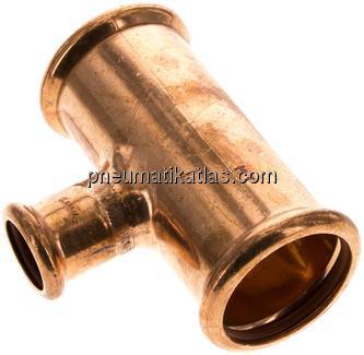 Pressfitting, T-Stück, 42x22mm innen, Kupfer / Kupferlegierung