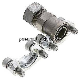 Gerade Flanschverschraubung 3/4"-SAE (3000 PSI), 22 L (M30x2)