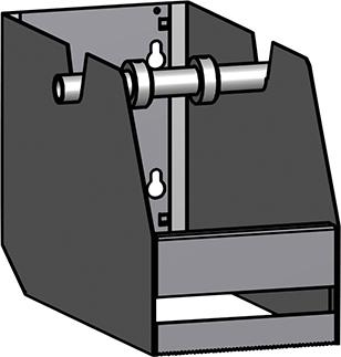 Schleifleinenabroller 3-fach für Lochwände Lochung 10X10 mm RAL 7019Rollenbreite bis 148 mm