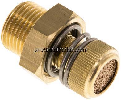 Drosselschalldämpfer G 3/8", Messing, Rändelschraube