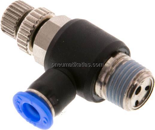 Mini-Winkel-Drosselrückschlagventile R 1/8"-4mm