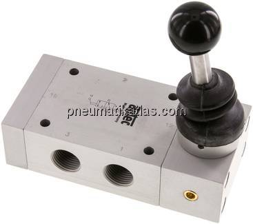 3/2-Wege Handhebelventil, Raste, G 1/2", Standard