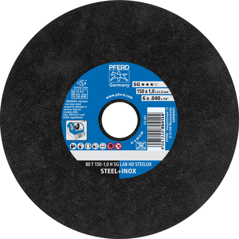 LABOR SG stat. Trennscheiben 80 T 150-1,0 H SG LAB HD STEELOX/22,23