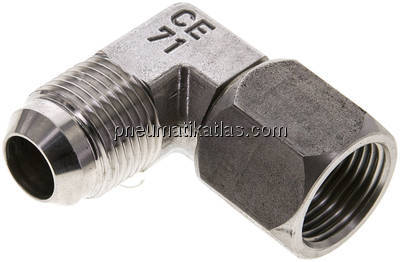 90°-Einschraubwinkel, UNF 7/8"-14 (JIC), V4A