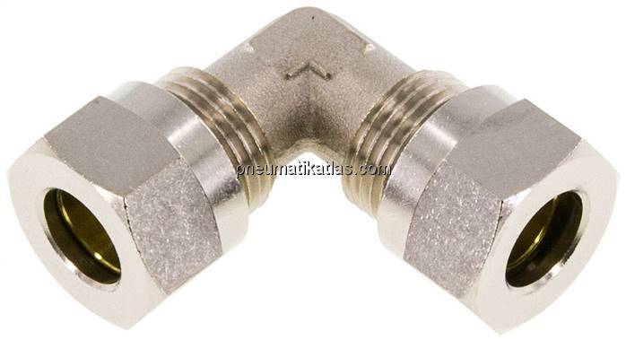 Winkel-Schneidringverschraubung 12 L (M18x1,5), Messing vernickelt