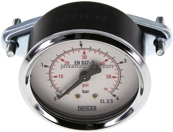 Einbaumanometer, 3-kant-Frontring, 63mm, 0 - 4 bar