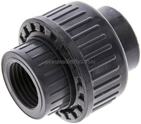 Gewindeverschraubung, PVC-U/ FKM, Rp 1/2" IG