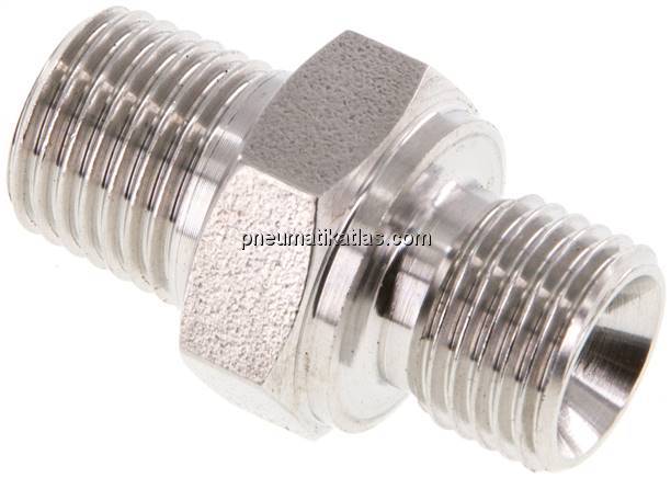 Doppelnippel G 1/4"-NPT 1/4", 1.4571