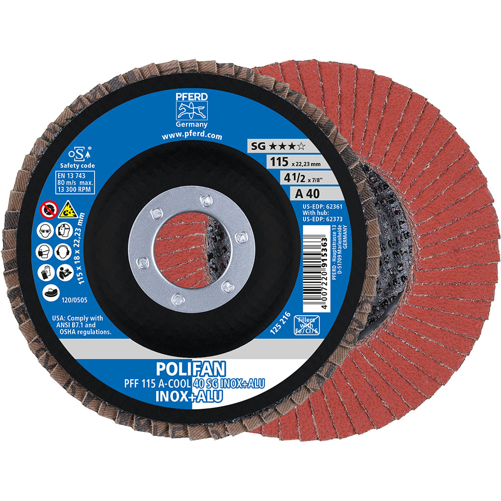 POLIFAN-Fächerscheiben PFF 115 A-COOL 40 SG INOX+ALU