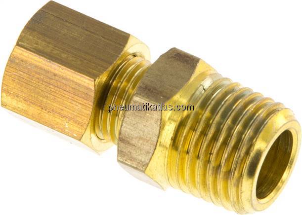 Gerade Klemmringverschraubung R 1/4"-6 (M10x1)mm, Messing