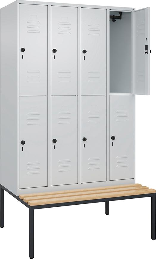 Spind Classic PLUS 4 Abteile H2120xB1200xT815mm RAL7035/RAL7035 /P1G/7021