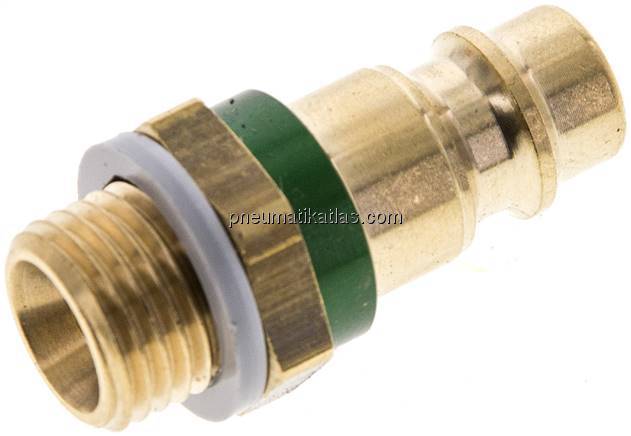 Kupplungsstecker (NW7,2) G 1/4"(AG), grün, Kreis Ø 12,5 mm