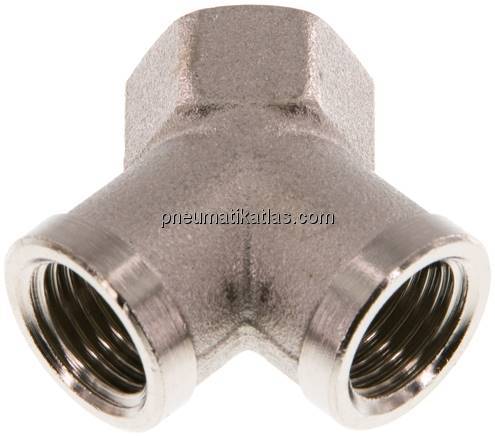 Y-Stück G 1/4" (IG), Messing vernickelt