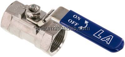 1-teiliger Edelstahl-Kugelhahn, G 1", 0 - 63bar