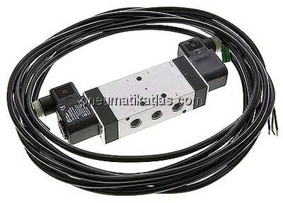 5/3-Wege Magnetventil, G 1/4", Mittelstellung geschlossen, 230 V AC, ATEX-Zulass