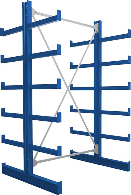 1 Feld/2 Ständer Tragkr. /Arm 200kg Ständerlast/Seite 1000 kgStänderprofil: IPE 100