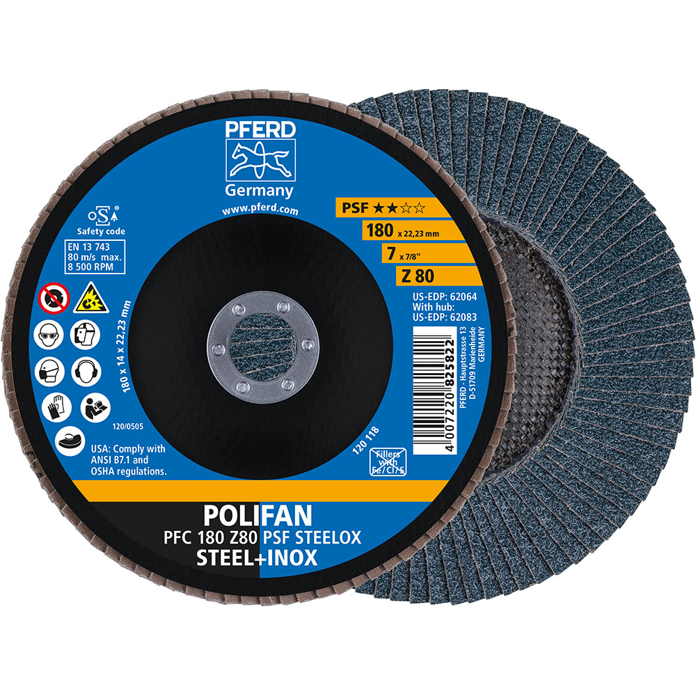 POLIFAN-Fächerscheiben PFC 180 Z 80 PSF STEELOX
