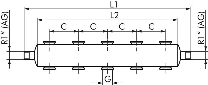 Zeichnung: Verteilerleiste, doppelseitig (Heavy Du