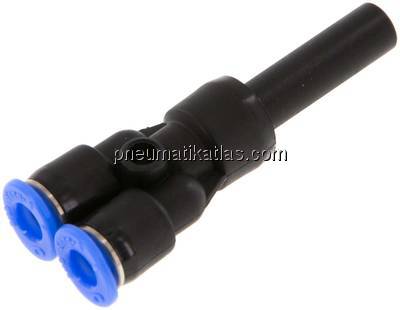 Y-Steckanschluss, 6mm Stecknippel, 4mm Schlauch