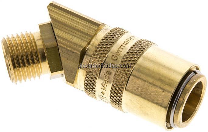 45°-Temperierkupplungsdose 13mm Zapfen,M 16x1,5(AG)