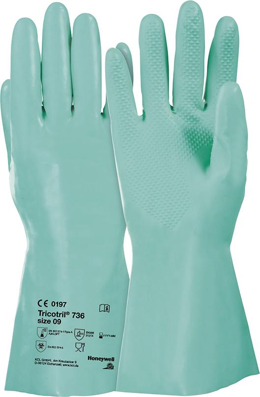 Handschuh Tricotril 736, L 300mm,Gr.11,grün Honeywell