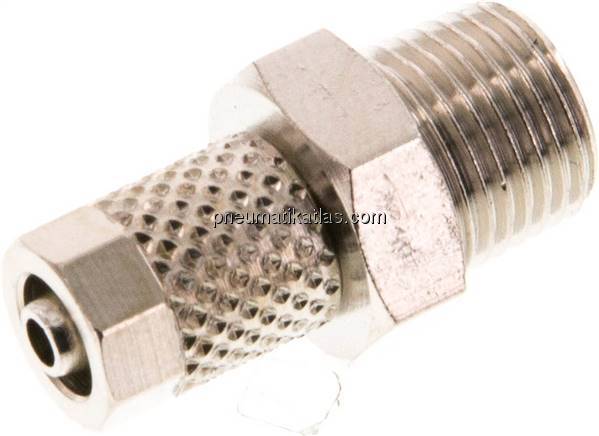 Gerade Verschraubung R 1/8"-5x3mm, Messing vernickelt