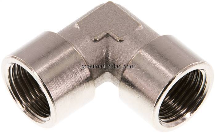 90°-Winkel G 1/2" (IG), Messing vernickelt