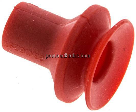 Balgsauger, 1,5-fach, P-Serie, Ø 16x6,7mm, Silikon (50A), rot