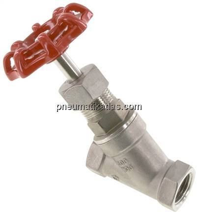 Schrägsitz-Absperrventil, G 1/2", PN 40, Edelstahl