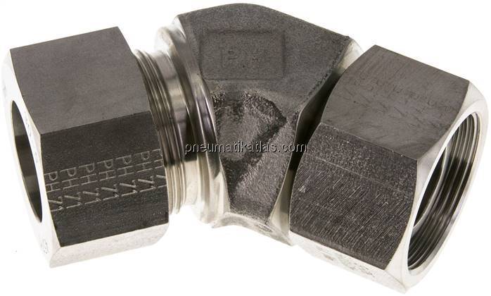 Einstellb. 45°-Schneidringverschraubung 30 S (M42x2), 1.4571