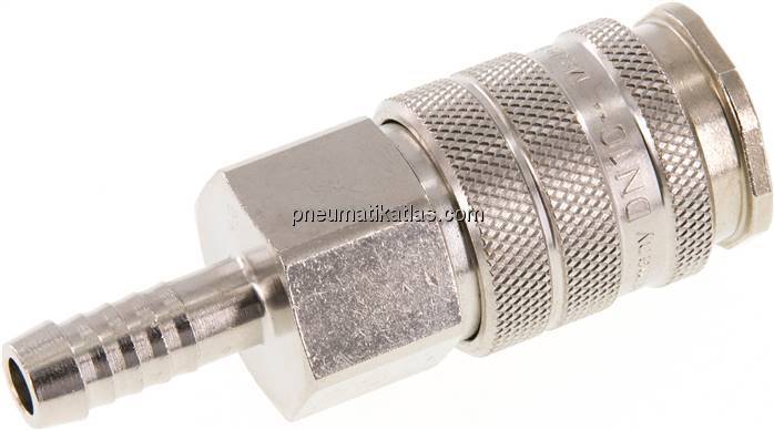 Kupplungsdose (NW10) 9 (3/8")mm Schlauch, Messing vernickelt