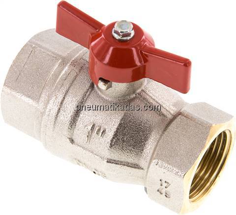 Messing-Kugelhahn, Rp 1", -0,9 bis 40 bar, voller Durchgang