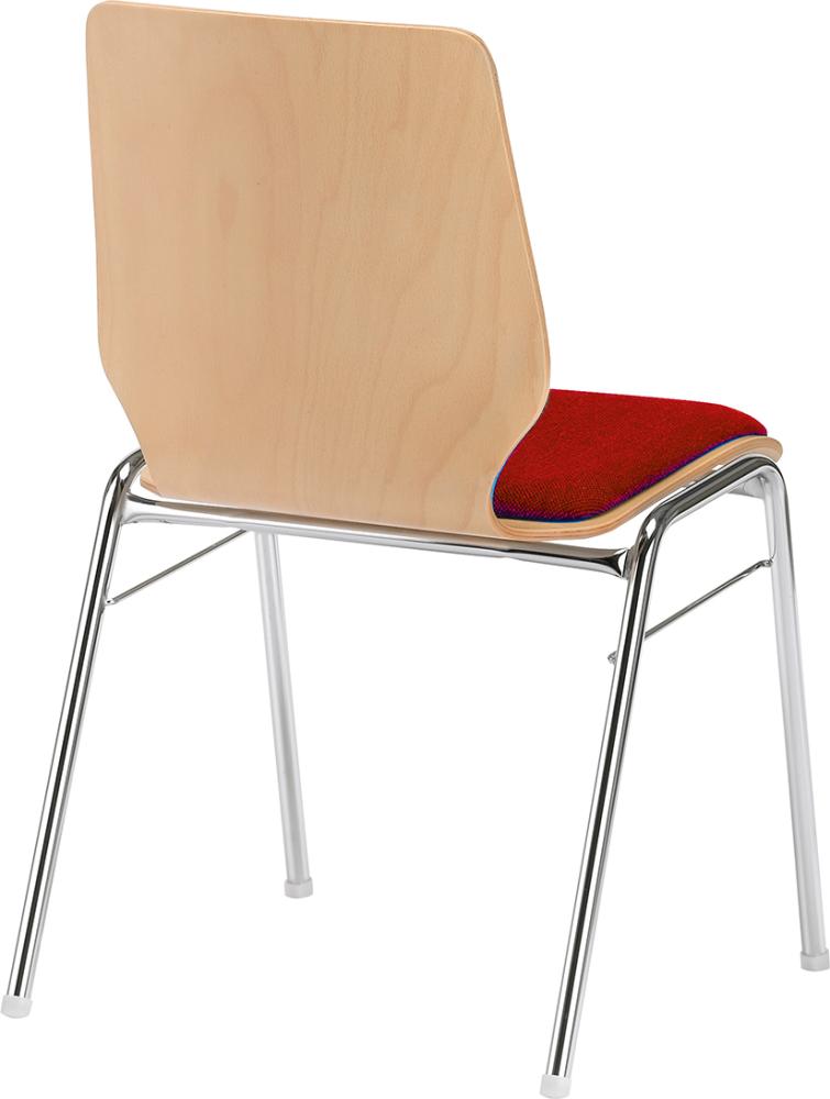 Mehrzweckstuhl Buche m. Polster rot