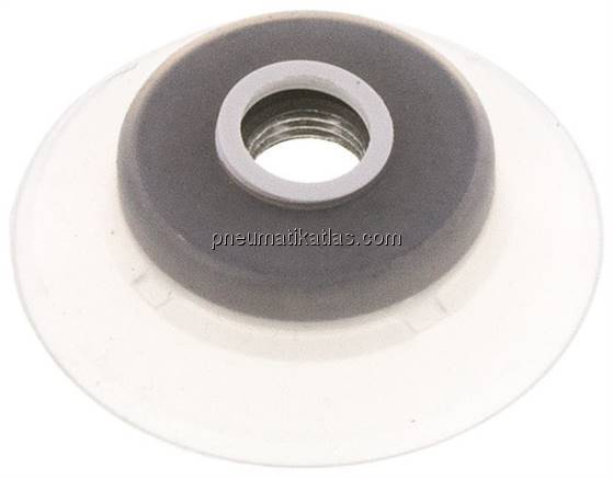 Flachsauger (stabile Lippe), Ø 62x5mm, G 1/4", Silikon (50A), transparent