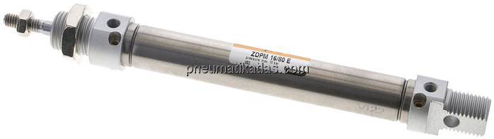 ISO 6432-Zylinder, doppeltwirkend, Kolben 16mm,Hub 80mm