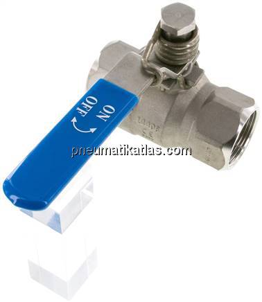 Edelstahl-Kugelhahn, Rp 1-1/4", -0,9 bis 40bar, federschließend