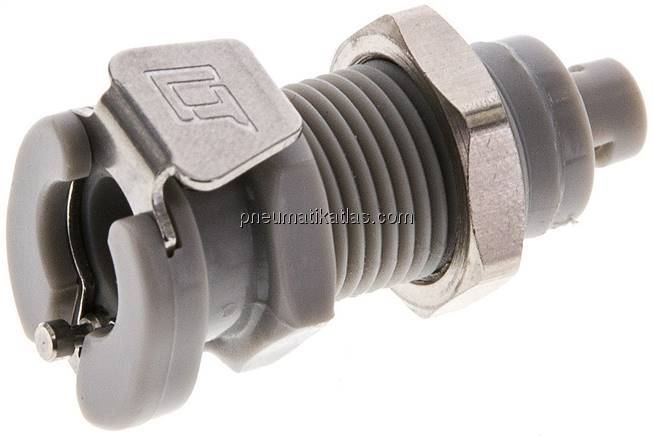 Schott-Kupplungsdose (MC) mit Schlauchtülle, Polypropylen (grau)