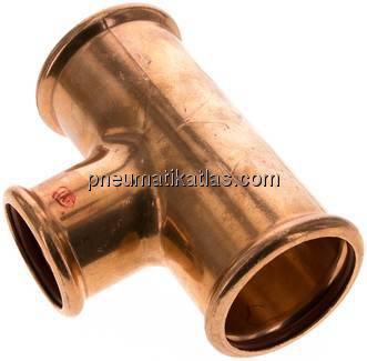 Pressfitting, T-Stück, 54x42mm innen, Kupfer / Kupferlegierung