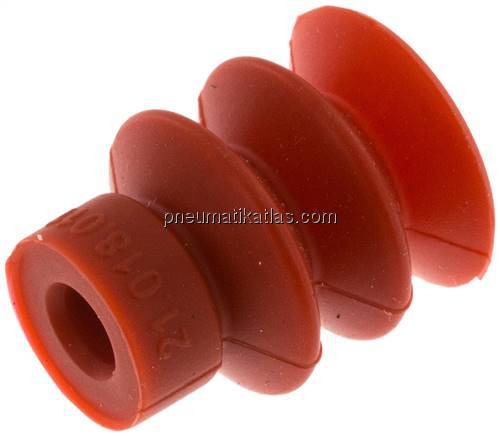 Balgsauger, 2,5-fach, Ø 18x8mm, Silikon (60A), rot