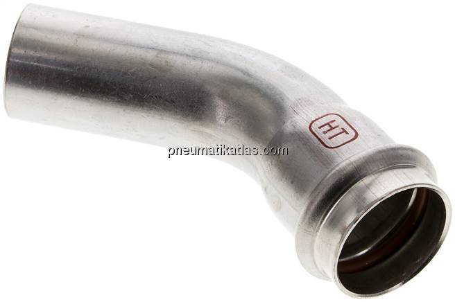 Pressfitting, 45° Bogen, 28mm i/a, Edelstahl