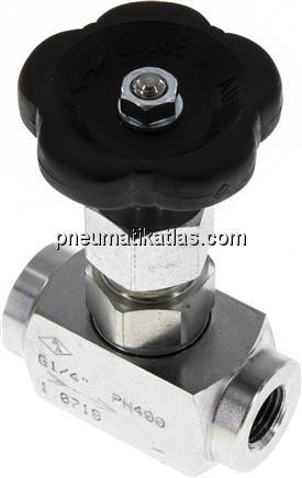 Nadel-Absperrventil, Stahl verzinkt, G 1/4", 0 - 400bar